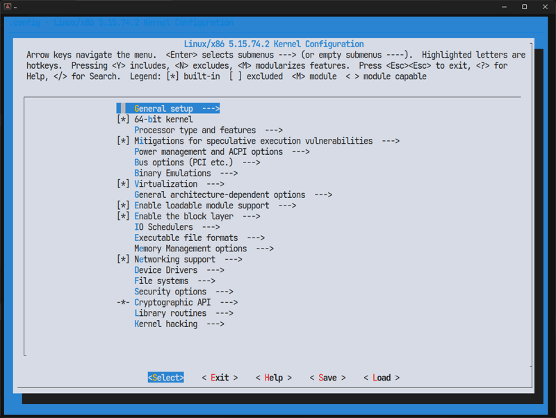 menuconfig