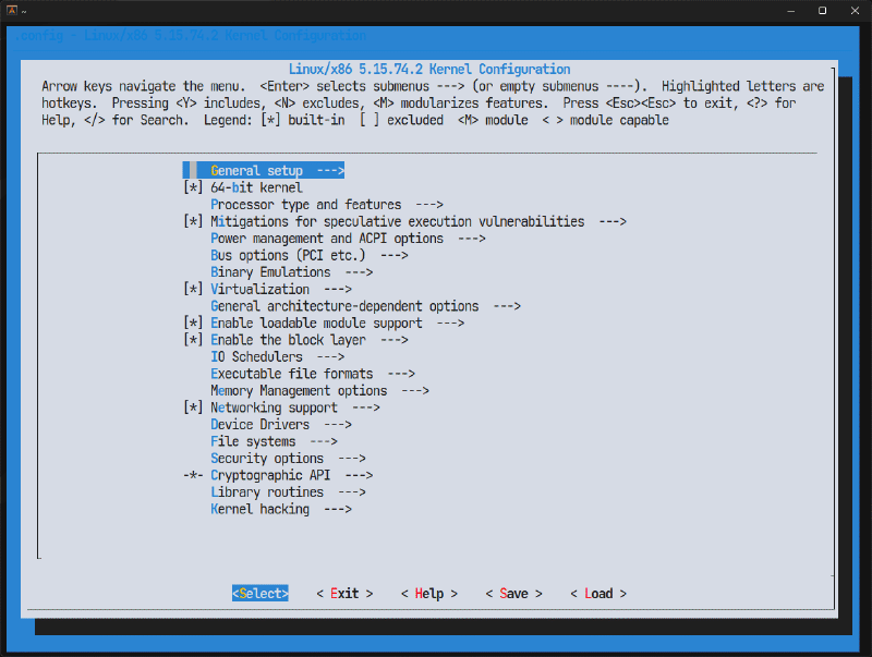 menuconfig